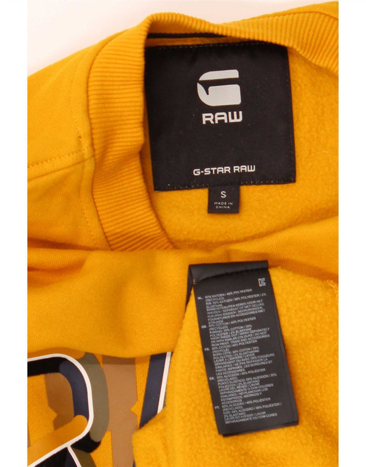 Suéter gráfico masculino G-Star pequeno poliéster amarelo