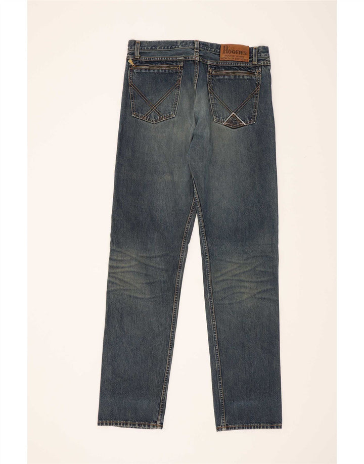 Calça jeans reta masculina Roy Rogers W36 L36 algodão azul