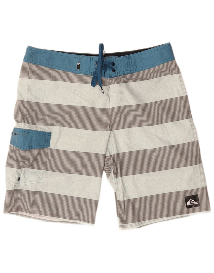 Quiksilver Shorts de natação masculino médio poliéster listrado multicolorido
