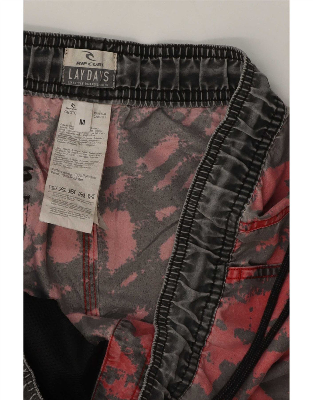 Rip Curl Mens Abstract Pattern Shorts de natação médio poliéster vermelho