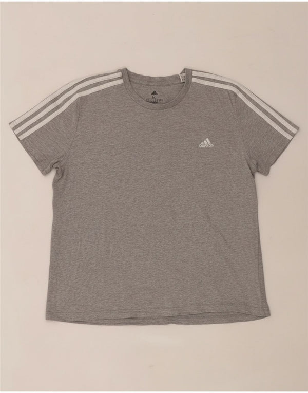 Camiseta feminina Adidas UK 20/22 XL cinza manchado algodão