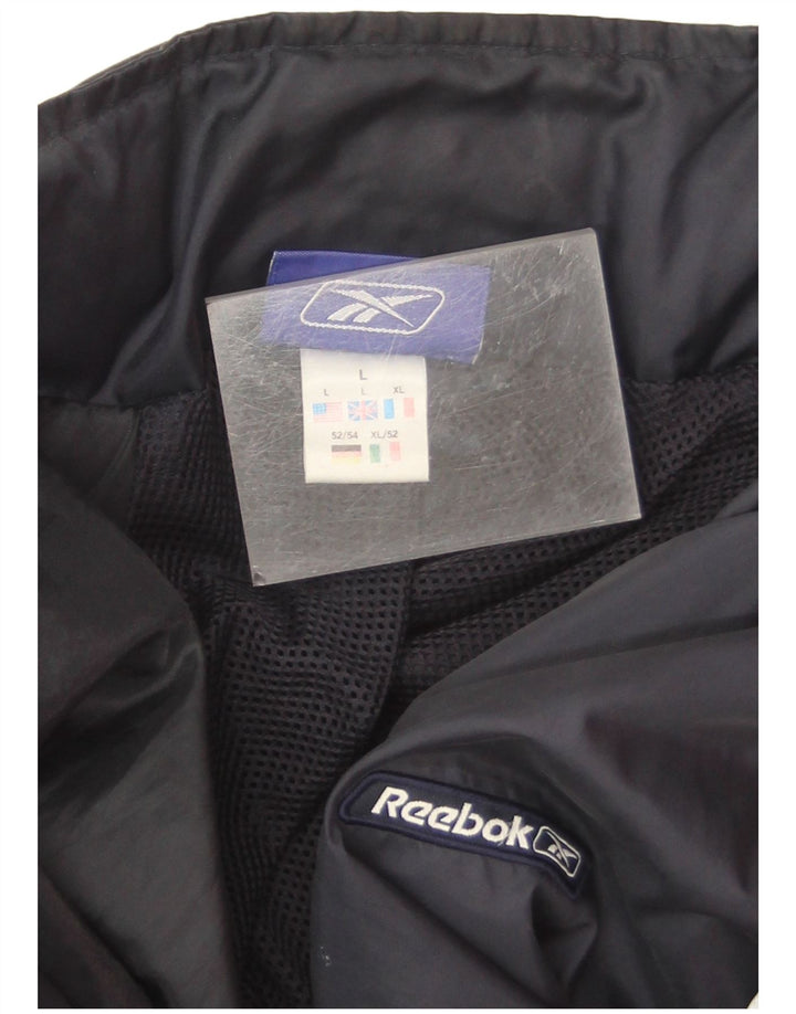 Jaqueta de chuva masculina Reebok UK 40 grande nylon azul marinho