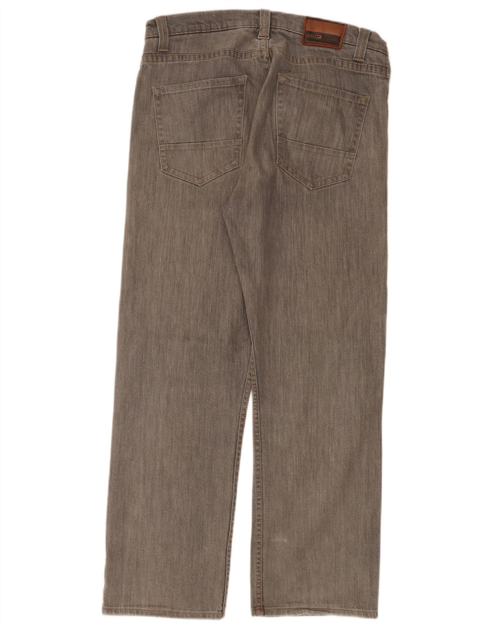 Calça jeans reta masculina Marks & Spencer Blue Harbor W34 L29 algodão cinza