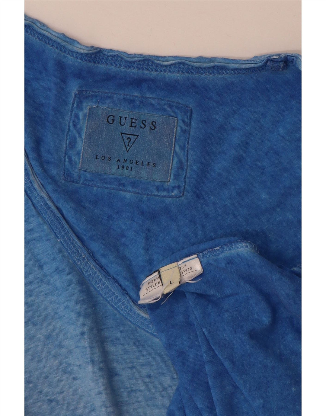 Camiseta masculina Guess grande azul manchada