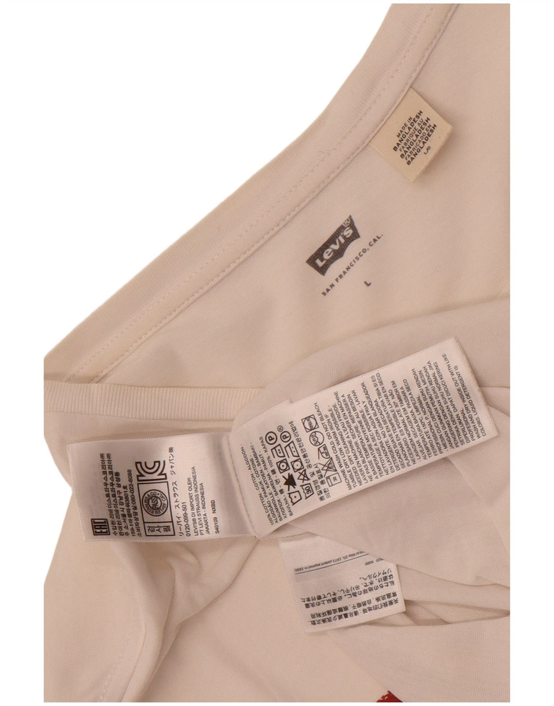 Camiseta gráfica masculina Levi's Top grande de algodão branco