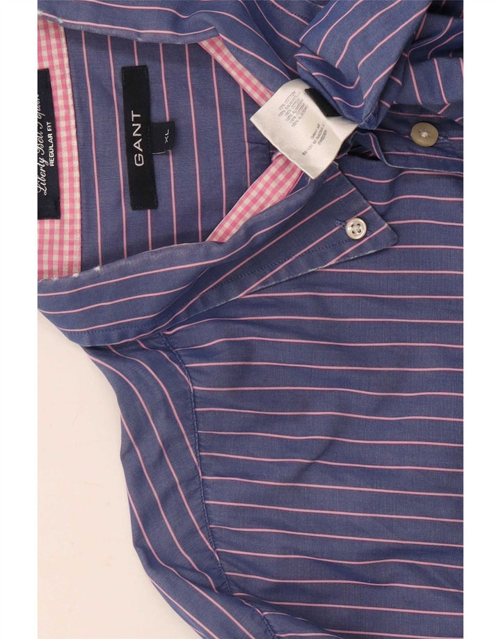 Camisa masculina Gant Regular Fit XL algodão listrado azul