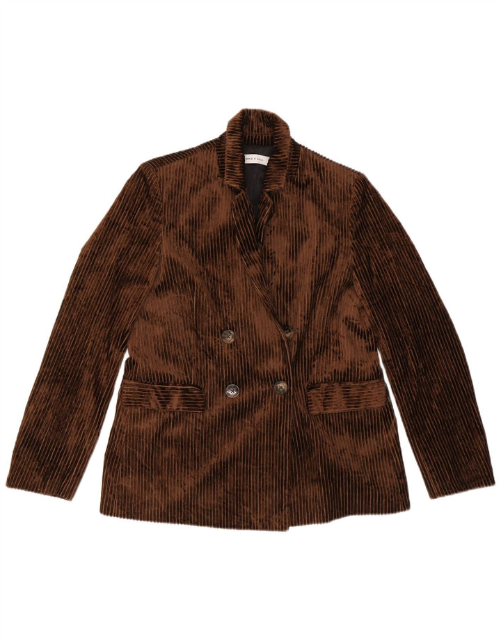 EMMA & GAIA terno feminino de veludo cotelê de 2 peças IT 44 médio W28 L28 marrom