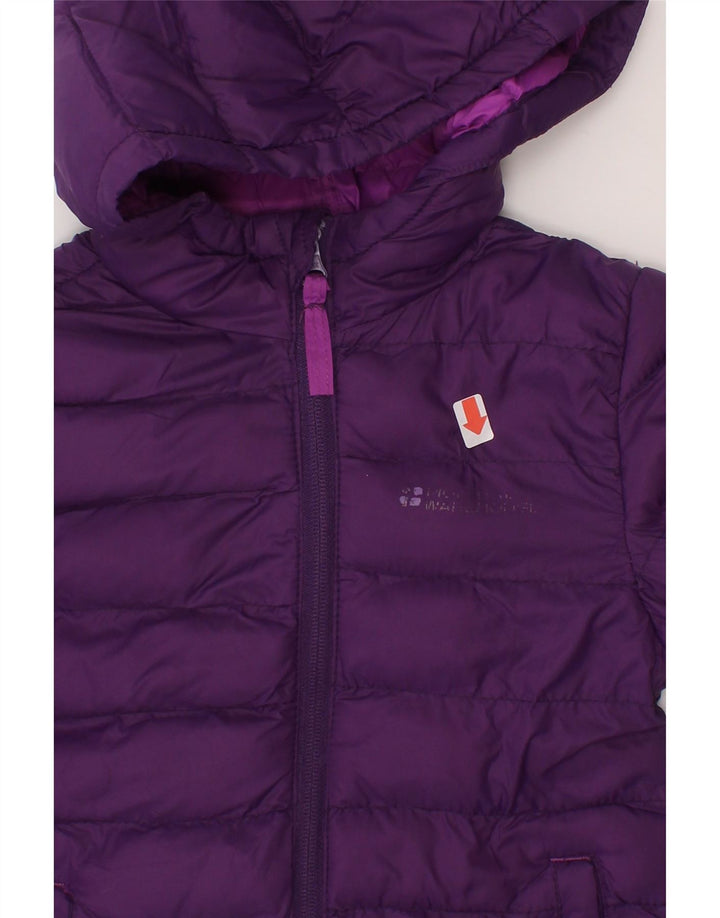 MOUNTAIN WAREHOUSE Girls Hooded Padded Jacket 3-4 Years Purple Nylon Vintage Mountain Warehouse and Second-Hand Mountain Warehouse from Messina Hembry 