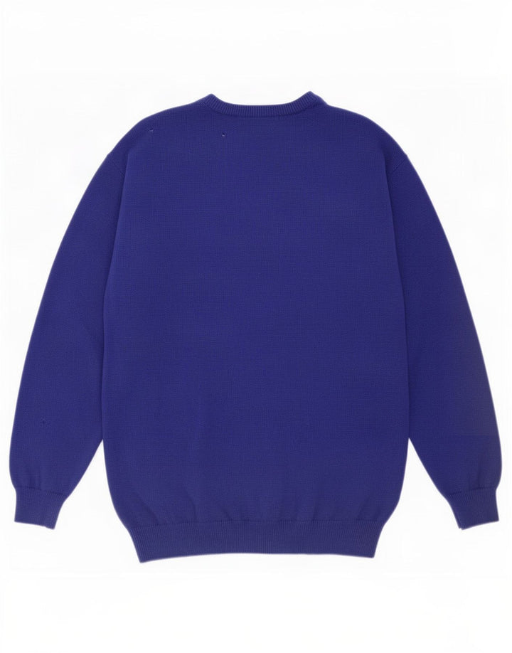 Suéter masculino Marks & Spencer St. Michael com gola canoa grande azul