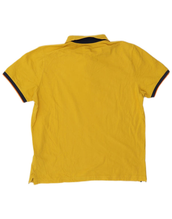 Camisa polo masculina K-Way grande algodão colorblock amarelo