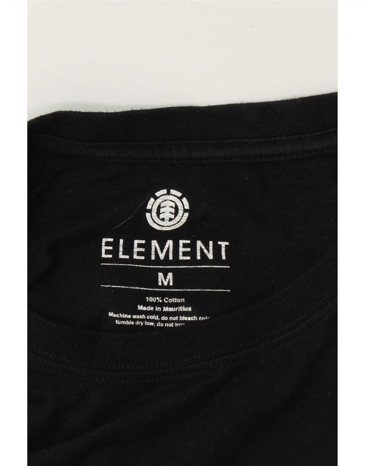 Element Mens Graphic Top Manga Longa Médio Algodão Preto