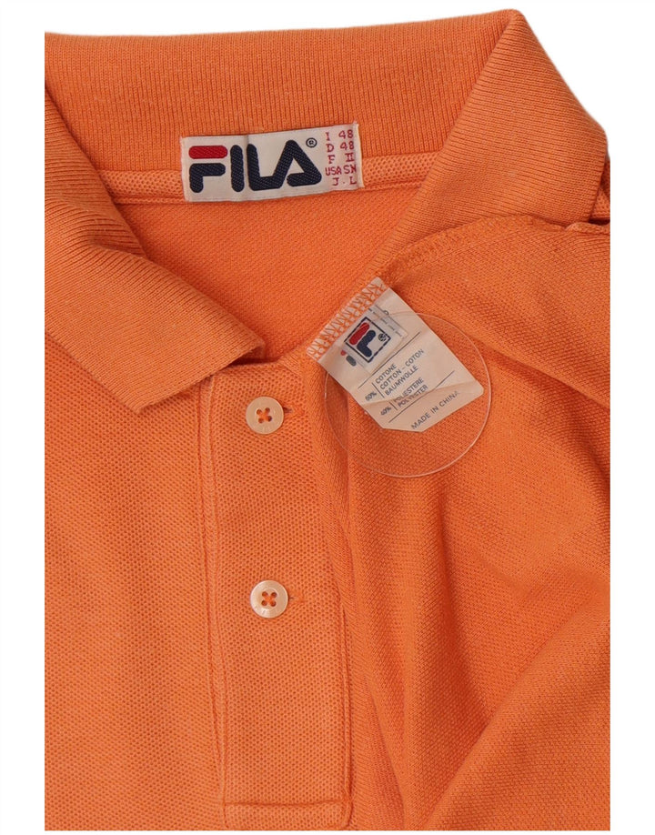 Camisa polo masculina Fila IT 48 algodão laranja médio