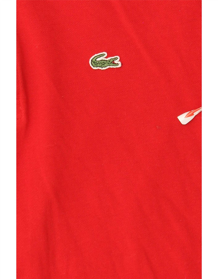 Camisa polo masculina de manga comprida Lacoste tamanho 3 pequeno algodão vermelho