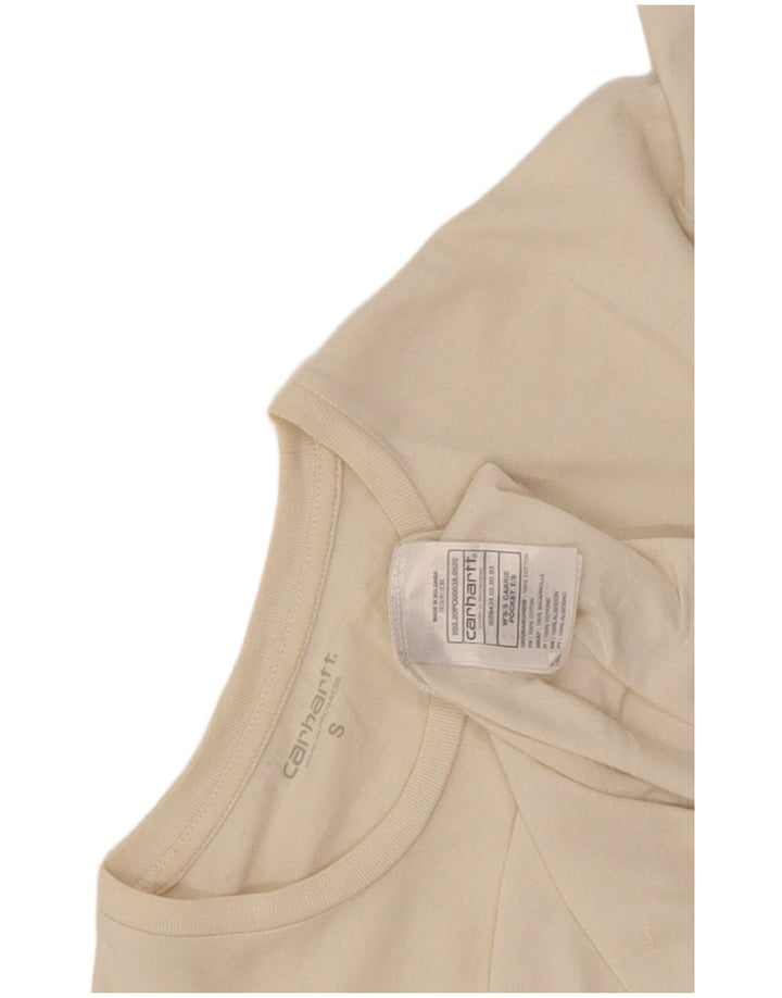 Camiseta masculina Carhartt pequena de algodão branco