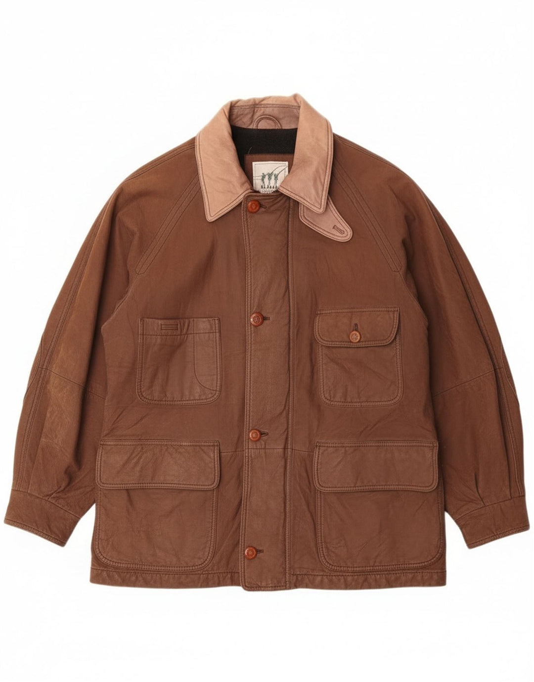 Jaqueta masculina de couro robusto Henry Cottons IT 50 grande couro marrom