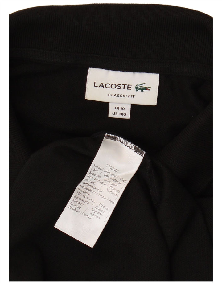 Camisa polo masculina LACOSTE Classic Fit tamanho 10 5XL algodão preto