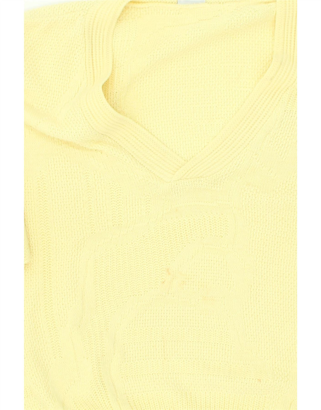 VINTAGE Womens V-Neck Jumper Sweater IT 54 3XL Yellow Acrylic | Vintage Vintage | Thrift | Second-Hand Vintage | Used Clothing | Messina Hembry 
