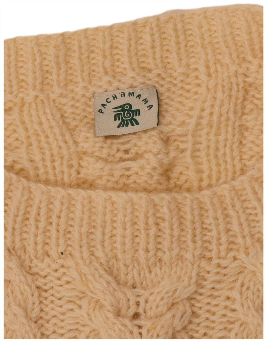 Suéter masculino Pachamama com gola canoa grande de lã branca