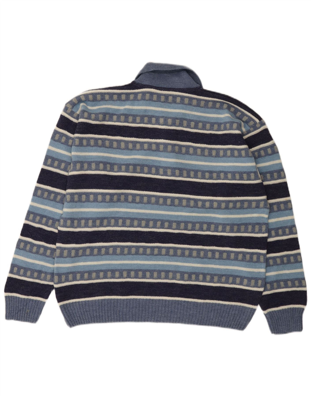 Suéter masculino Kappa com gola polo e lã listrada azul grande