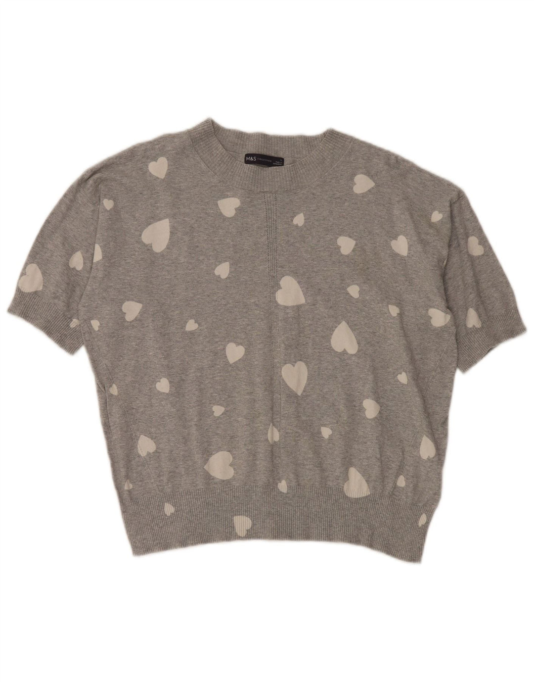 Suéter feminino Marks & Spencer com estampa abstrata e gola redonda Reino Unido 16 grandes