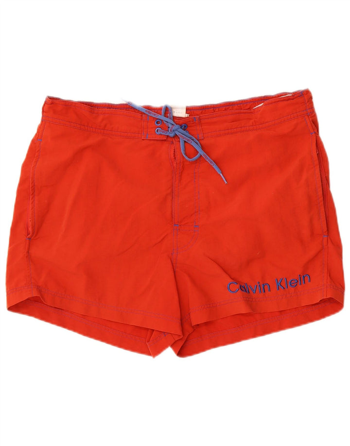 Calvin Klein Shorts de natação masculino gráfico grande poliéster vermelho