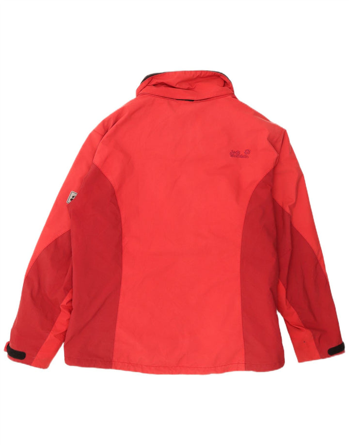 Jaqueta de chuva feminina Jack Wolfskin Reino Unido 14 grande poliamida vermelha
