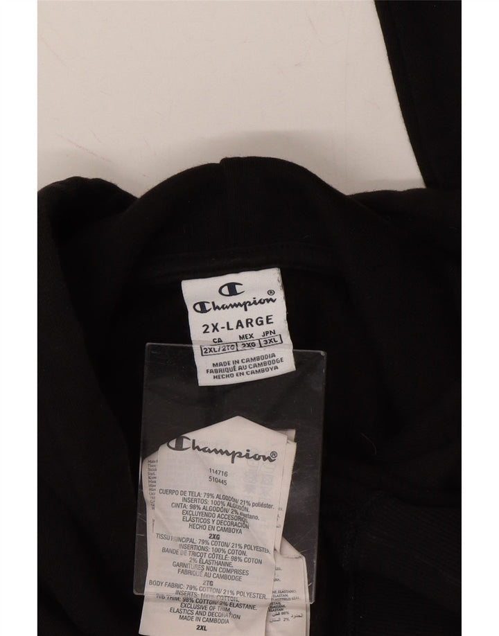 CHAMPION Womens Graphic Hoodie Jumper UK 20 2XL Black Cotton Vintage Champion and Second-Hand Champion from Messina Hembry 