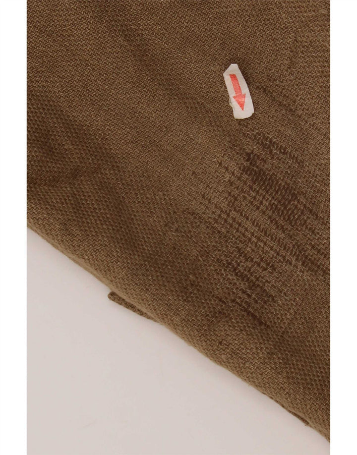Jaqueta blazer feminina Zara Longline com peito duplo Reino Unido 14 linho marrom médio