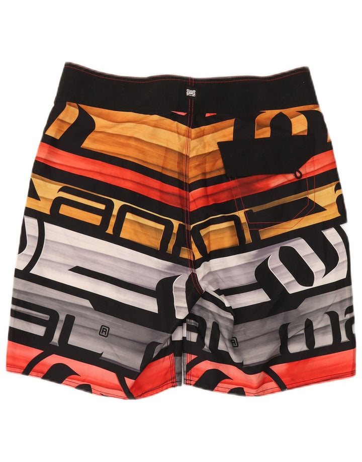 ANIMAL Mens Graphic Natação Shorts Grande Poliéster Listrado Multicolorido