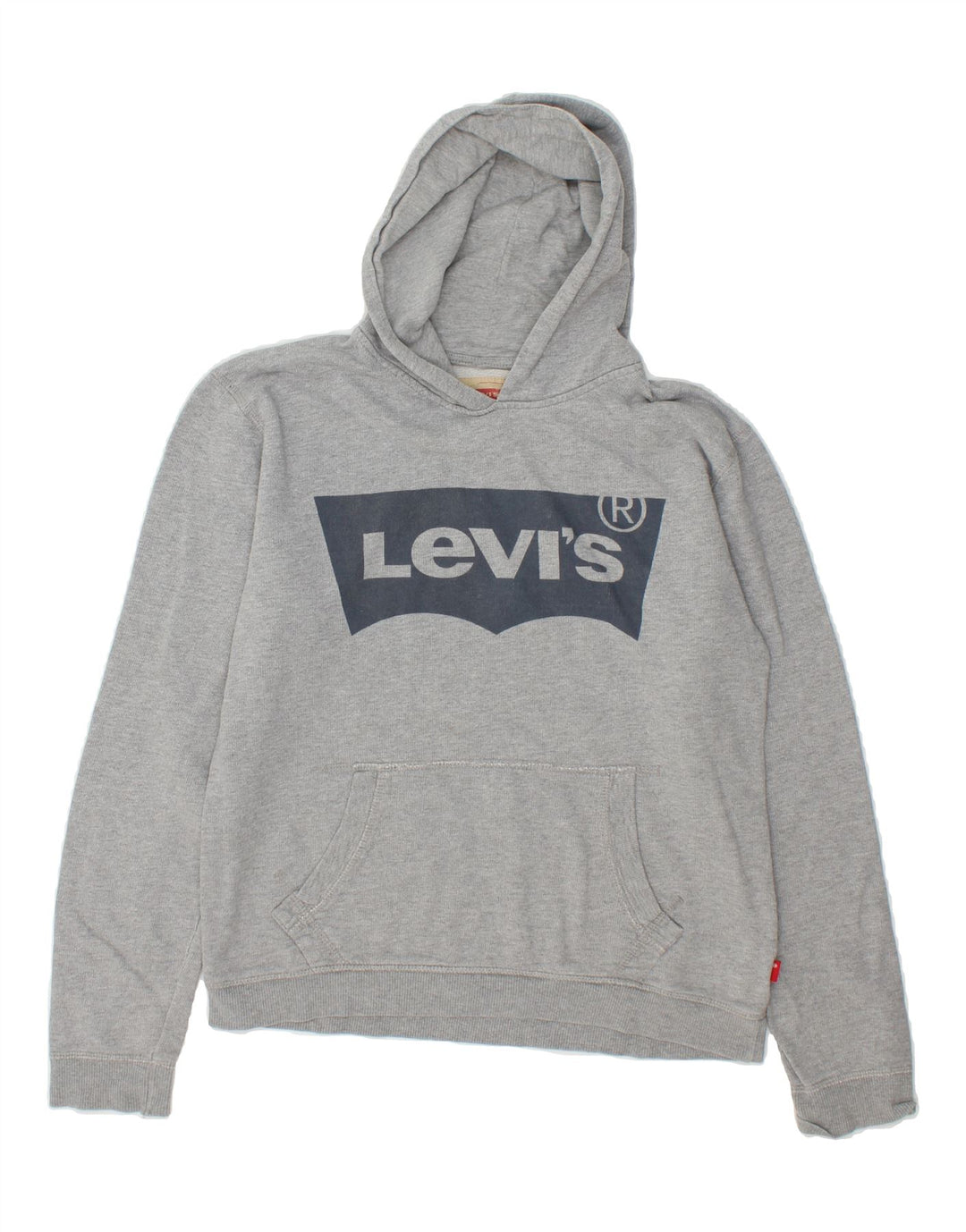 LEVI'S Boys Graphic Hoodie Jumper 15-16 Years Grey Cotton Vintage Levi's and Second-Hand Levi's from Messina Hembry 