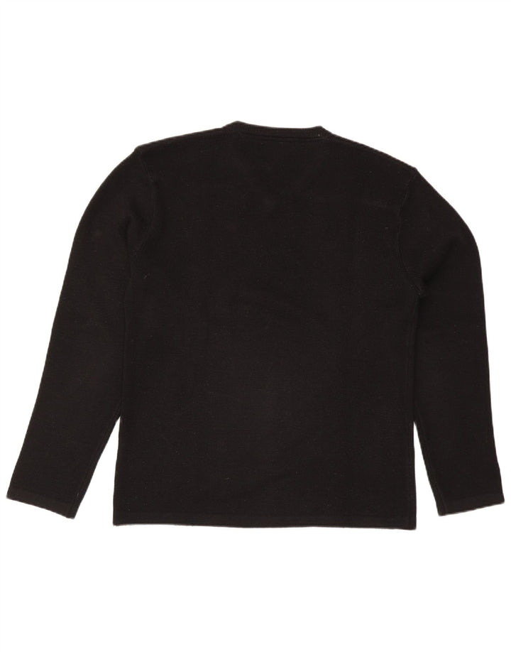 Suéter masculino Sixty com decote em V grande acrílico preto