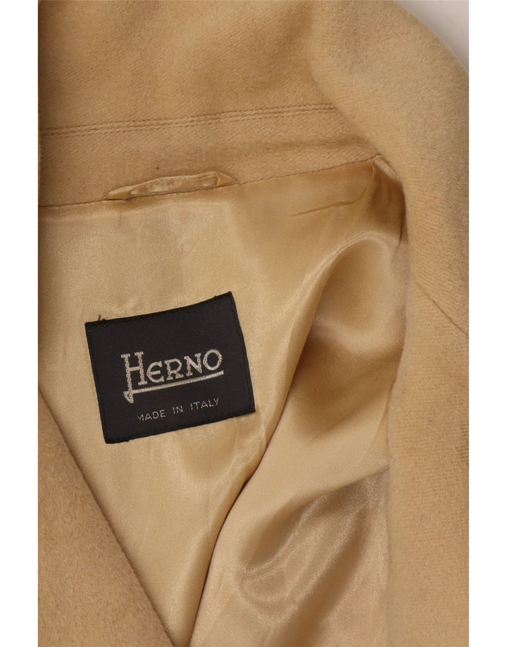HERNO Womens Overcoat UK 16 Large Beige Wool Vintage Herno and Second-Hand Herno from Messina Hembry 