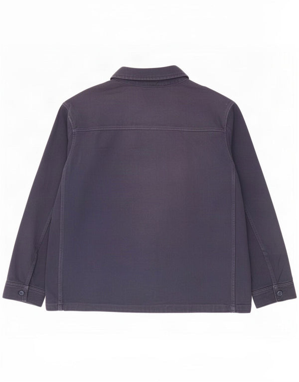 Jaqueta utilitária masculina Zara UK 42 XL algodão azul marinho