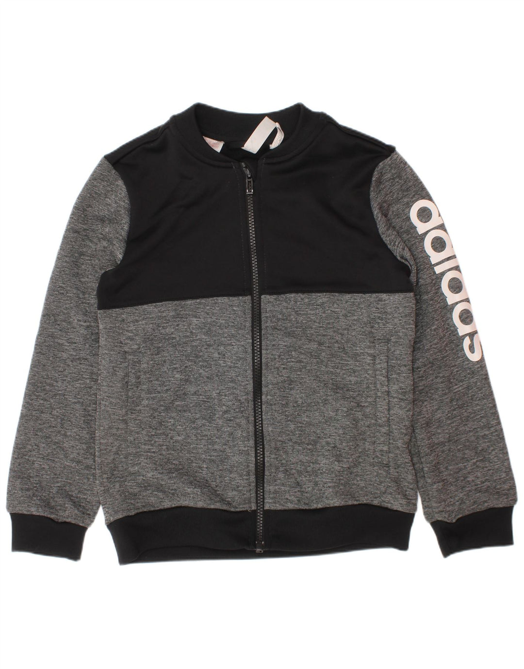 Jaqueta Adidas Boys Climalite Tracksuit Top 7-8 Anos Cinza Colorblock