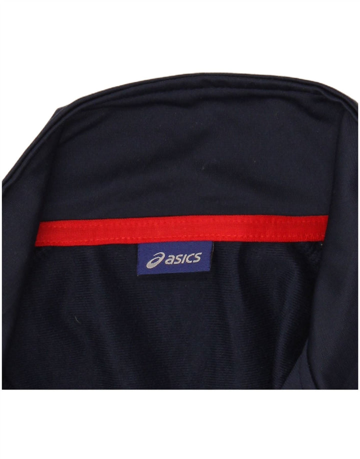 ASICS Mens Treino Top Jacket Pequeno Azul Marinho Colourblock Poliéster