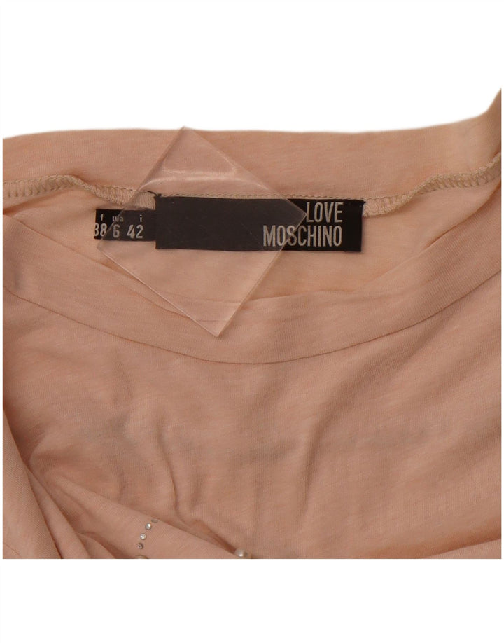 Top feminino MOSCHINO manga comprida IT 42 rosa médio