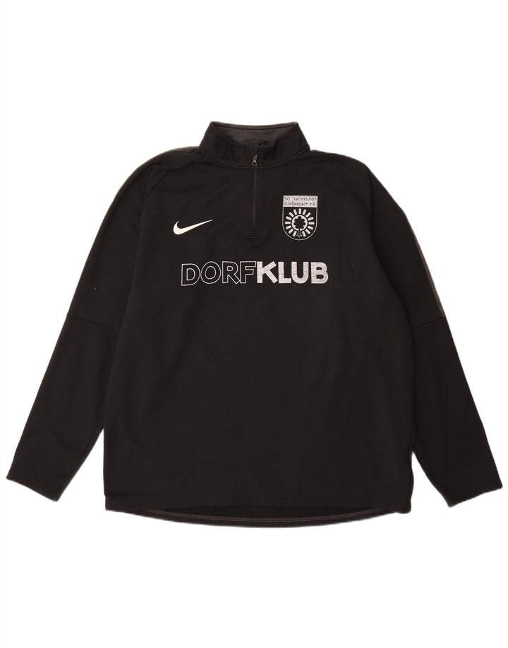 Nike Mens Dri Fit Graphic Zip Neck Pullover Treino Top XL Preto
