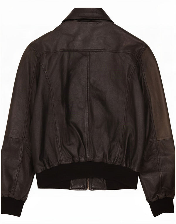 Jaqueta de couro masculina vintage UK 40 grande preta