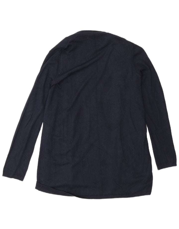 Zara Suéter Cardigan Aberto Feminino Reino Unido 12 Médio Azul Marinho