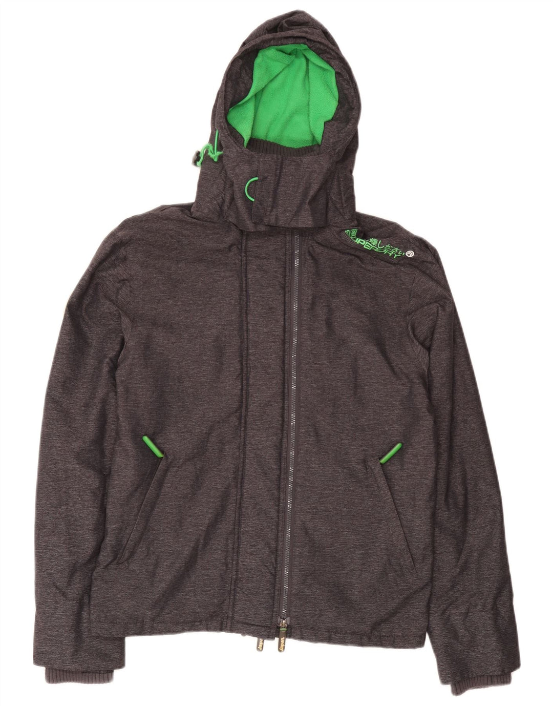 Jaqueta corta-vento masculina Superdry UK 38 cinza médio manchado