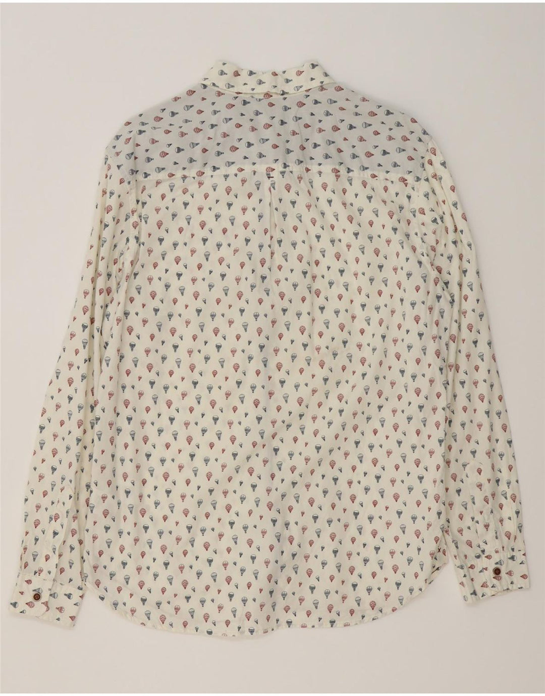 WHITE STUFF Camisa masculina clássica de ajuste médio algodão manchado branco