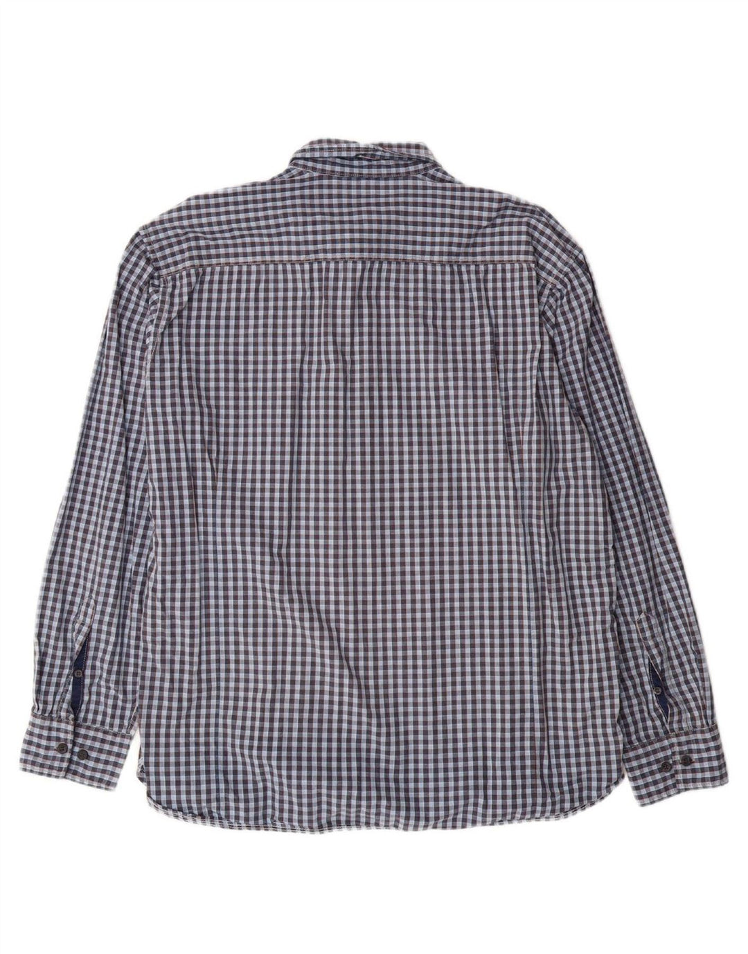 Camisa masculina PECKOTT XL azul algodão guingão