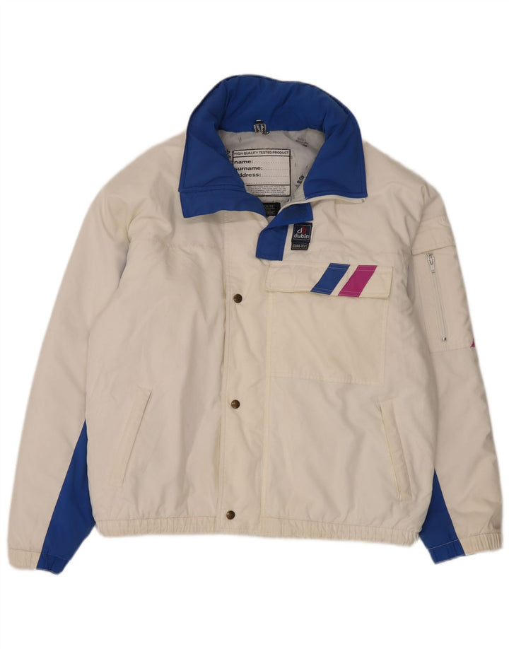 Jaqueta acolchoada com capuz masculina Dubin IT 50 grande poliéster branco Colourblock