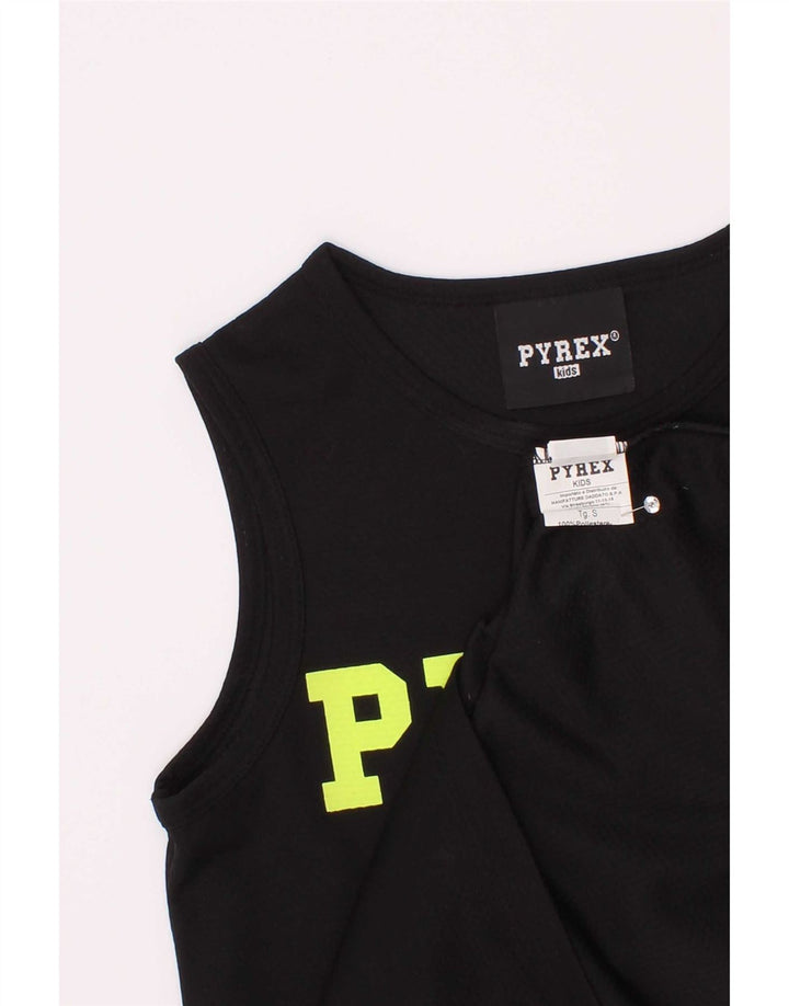Colete gráfico Pyrex Boys Top 10-11 anos pequeno poliéster preto