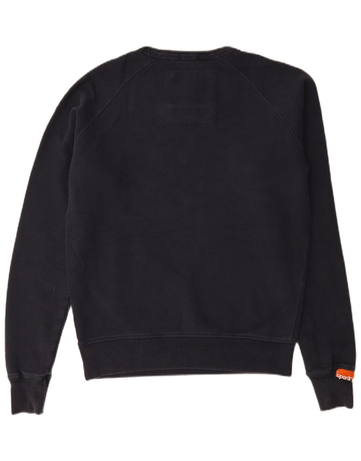 Superdry moletom gráfico masculino jumper médio azul marinho algodão