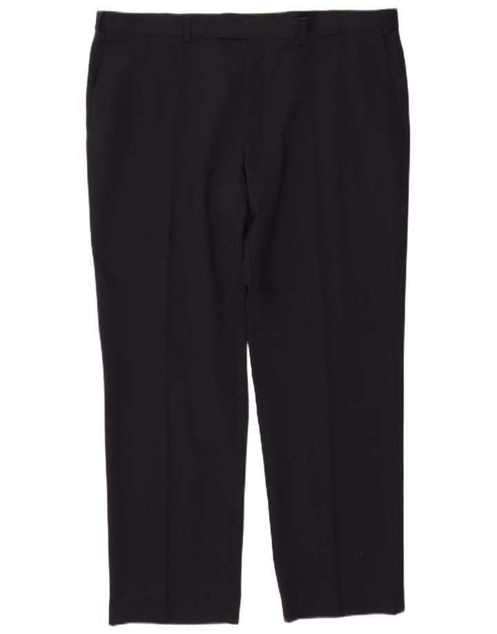 Calça masculina de terno reto MARKS & SPENCER W42 L31 azul marinho