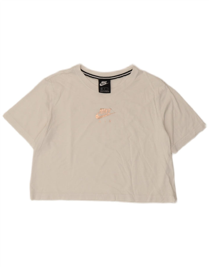 Camiseta Nike Feminina Crop Graphic Top UK 14 Médio Branco