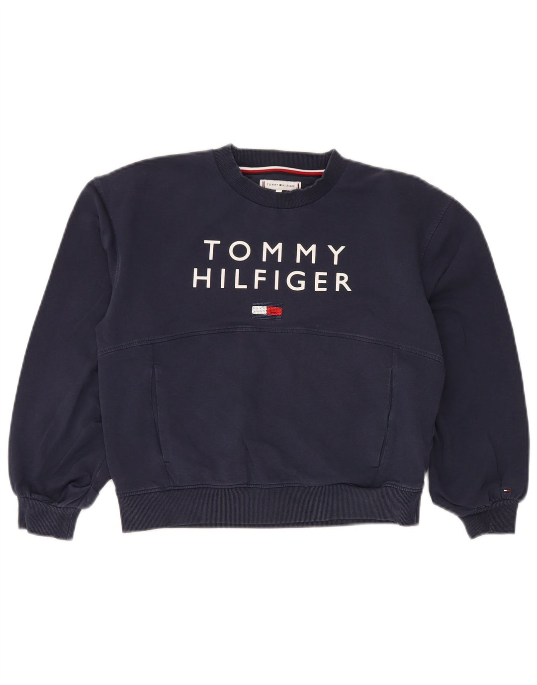 TOMMY HILFIGER Suéter feminino com estampa gráfica 11-12 anos azul marinho