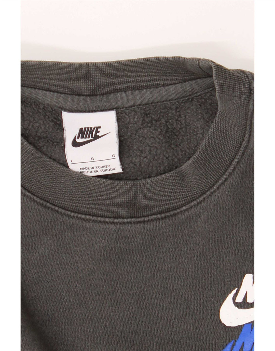 Moletom gráfico masculino Nike Jumper grande algodão cinza