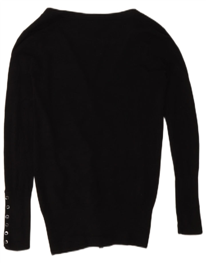 Suéter cardigã feminino Zara Reino Unido 10 pequeno rayon preto